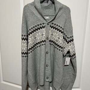 Sonoma Gray Knit Cardigan Shawl Sweater NWT XXL